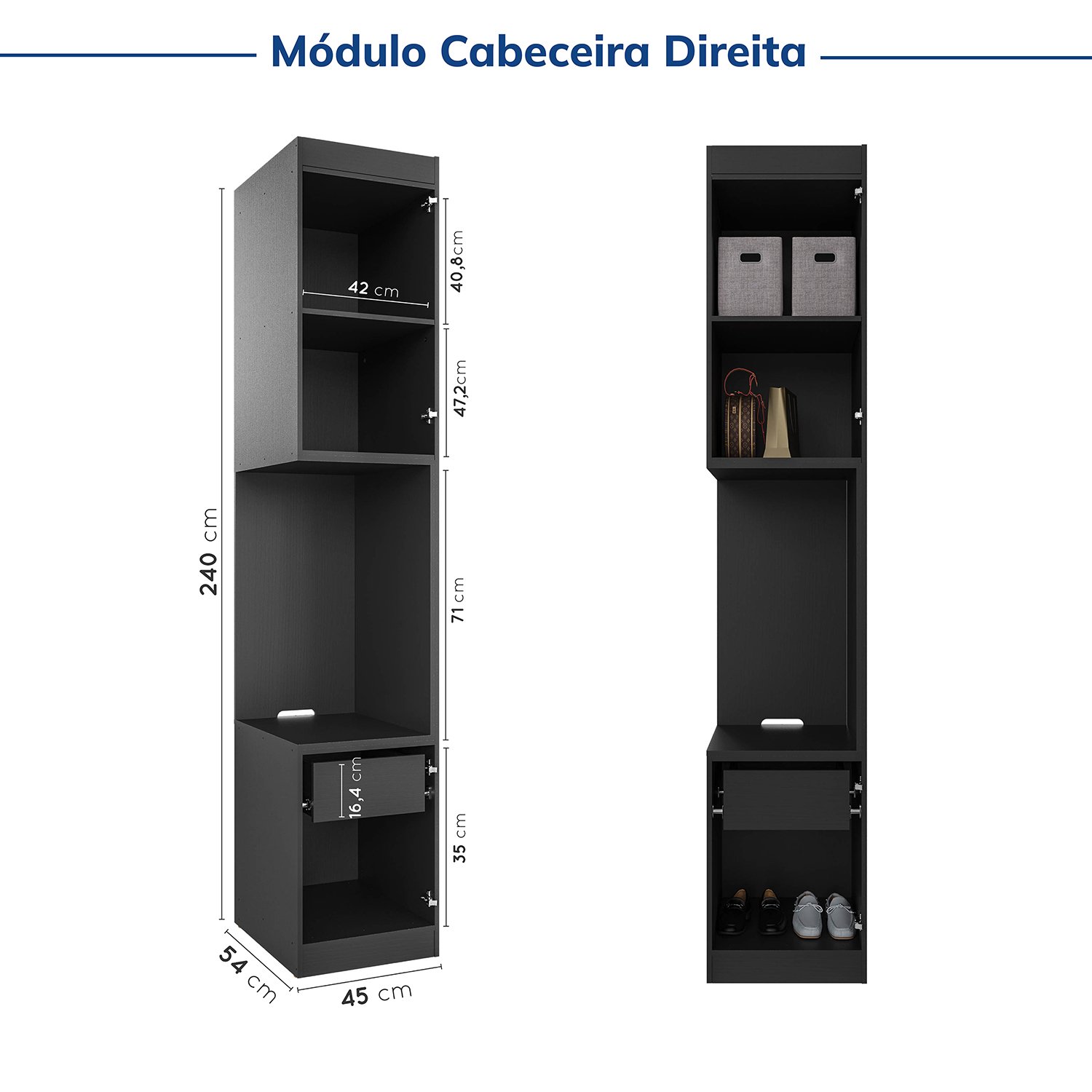 Guarda-roupa Modulado de Canto 11 Portas 7 Peças Hera Cabecasa Madeiramadeira - 15