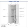 Guarda-Roupa Modulado de Canto 10 Portas 6 Peças Hera CabeCasa MadeiraOriginals - 13