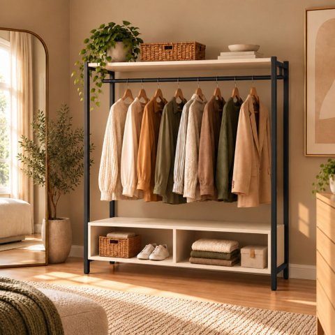 Closet Milano Organizador Industrial com Cabideiro e Nichos Klm Store