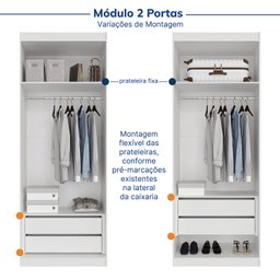 Guarda-roupa Modulado de Canto 10 Portas 6 Peças Hera CabeCasa MadeiraMadeira - 12
