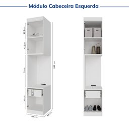 Guarda-roupa Modulado de Canto 10 Portas 6 Peças Hera CabeCasa MadeiraMadeira - 15