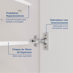 Guarda-roupa Modulado de Canto 10 Portas 6 Peças Hera CabeCasa MadeiraMadeira - 7