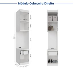 Guarda-roupa Modulado de Canto 10 Portas 6 Peças Hera CabeCasa MadeiraMadeira - 16