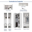 Ver imagem 4 de Guarda-Roupa Modulado de Canto 10 Portas 6 Peças Hera CabeCasa MadeiraOriginals Branco/Algodão/Cinza