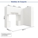 Ver imagem 3 de Guarda-Roupa Modulado de Canto 10 Portas 6 Peças Hera CabeCasa MadeiraOriginals Branco/Algodão/Cinza
