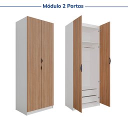 Guarda-roupa Modulado de Canto 10 Portas 6 Peças Hera CabeCasa MadeiraMadeira - 11