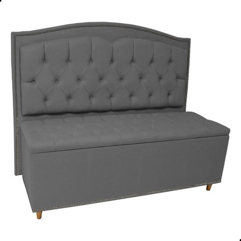 Kit Cabeceira e Calçadeira com Baú 140 Cm King Casal Diana Suede