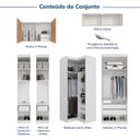 Ver imagem 4 de Guarda-Roupa Modulado de Canto 10 Portas 6 Peças Hera CabeCasa MadeiraOriginals Branco/Algodão/Louro/Cinza