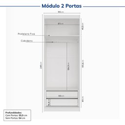 Guarda-roupa Modulado de Canto 10 Portas 6 Peças Hera CabeCasa MadeiraMadeira - 10