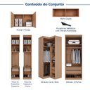 Ver imagem 4 de Guarda-Roupa Modulado de Canto 10 Portas 6 Peças Hera CabeCasa MadeiraOriginals