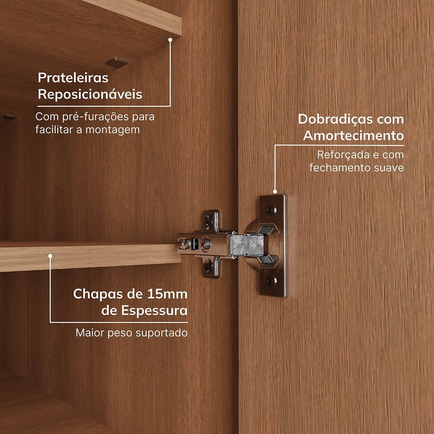 Guarda-roupa Modulado de Canto 10 Portas 6 Peças Hera Cabecasa Madeiramadeira - 7