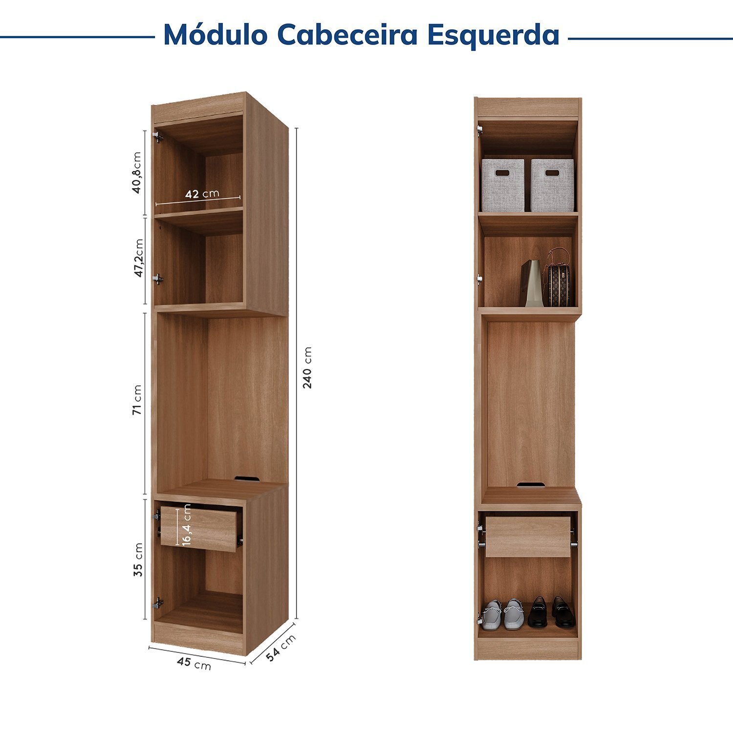 Guarda-roupa Modulado de Canto 10 Portas 6 Peças Hera Cabecasa Madeiramadeira - 15