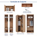 Ver imagem 4 de Guarda-Roupa Modulado de Canto 10 Portas 6 Peças Hera CabeCasa MadeiraOriginals