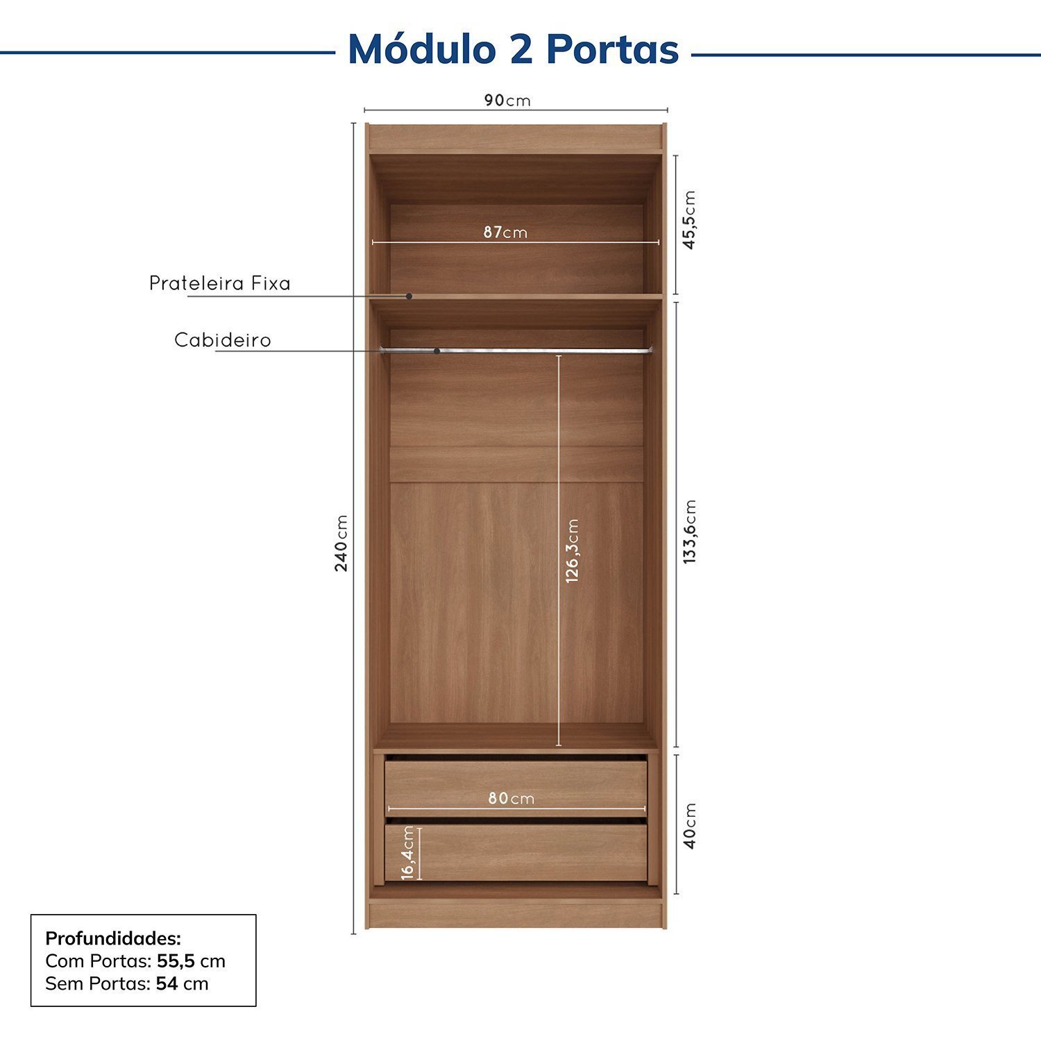 Guarda-roupa Modulado de Canto 10 Portas 6 Peças Hera Cabecasa Madeiramadeira - 10