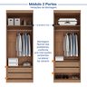 Guarda-Roupa Modulado de Canto 10 Portas 6 Peças Hera CabeCasa MadeiraOriginals - 12