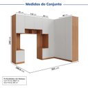 Ver imagem 3 de Guarda-Roupa Modulado de Canto 10 Portas 6 Peças Hera CabeCasa MadeiraOriginals