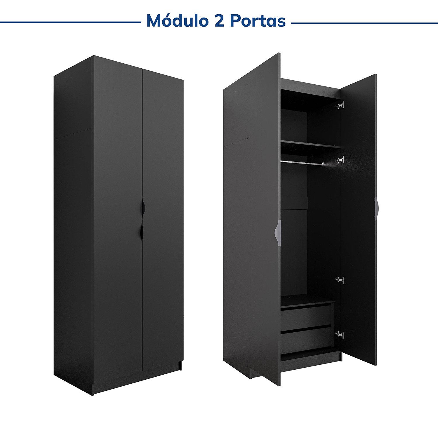 Guarda-roupa Modulado de Canto 10 Portas 6 Peças Hera Cabecasa Madeiramadeira - 11