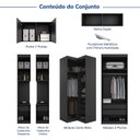 Ver imagem 4 de Guarda-Roupa Planejado de Canto 10 Portas 6 Peças Hera CabeCasa MadeiraOriginals Preto/Cinza