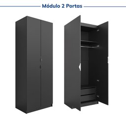 Guarda-roupa Modulado de Canto 10 Portas 6 Peças Hera CabeCasa MadeiraMadeira - 11