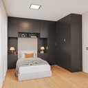 Ver imagem 1 de Guarda-Roupa Planejado de Canto 10 Portas 6 Peças Hera CabeCasa MadeiraOriginals Preto/Cinza