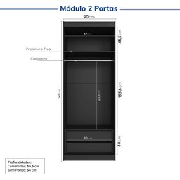 Guarda-roupa Modulado de Canto 10 Portas 6 Peças Hera CabeCasa MadeiraMadeira - 10