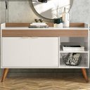 Ver imagem 1 de Balcao Aparador Buffet 120 Cm Off White Cristal Ripado Madei