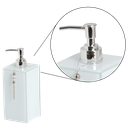 Ver imagem 3 de KIT LAVABO BANHEIRO LUXO VIDRO 5 PEÇAS: BRANCO PRATA