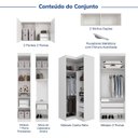 Ver imagem 4 de Guarda-Roupa Modulado de Canto 11 Portas 8 Peças Hera CabeCasa MadeiraOriginals Branco/Algodão/Cinza