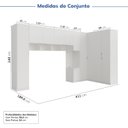 Ver imagem 3 de Guarda-Roupa Modulado de Canto 11 Portas 8 Peças Hera CabeCasa MadeiraOriginals Branco/Algodão/Cinza