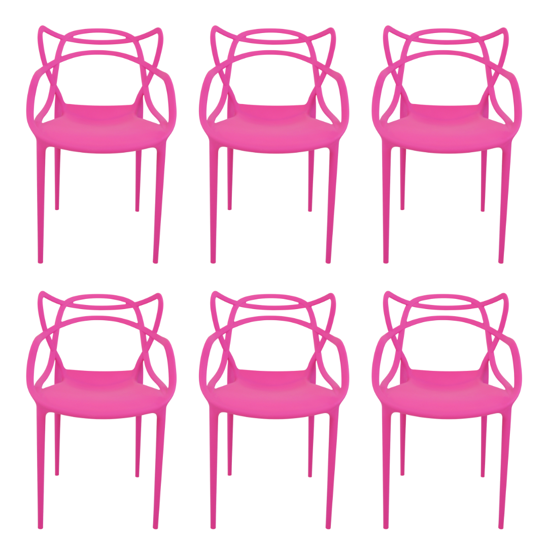 Cadeira Allegra Rosa - Kit com 6