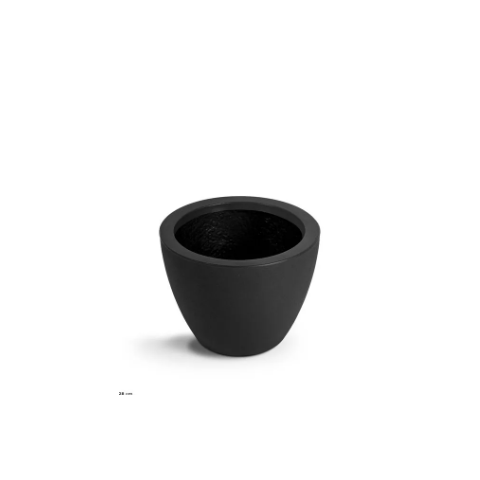 Vaso Cone Baixo 28 Preto Absoluto