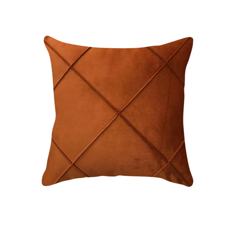 Capa de Almofada Drapeada Suede Terracota 43x43cm