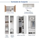 Ver imagem 4 de Guarda-Roupa Modulado de Canto 11 Portas 8 Peças Hera CabeCasa MadeiraOriginals Branco/Algodão/Louro/Cinza