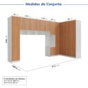 Ver imagem 3 de Guarda-Roupa Modulado de Canto 11 Portas 8 Peças Hera CabeCasa MadeiraOriginals Branco/Algodão/Louro/Cinza
