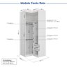 Guarda-Roupa Modulado de Canto 11 Portas 8 Peças Hera CabeCasa MadeiraOriginals - 14