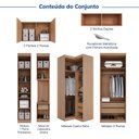 Ver imagem 4 de Guarda-Roupa Modulado de Canto 11 Portas 8 Peças Hera CabeCasa MadeiraOriginals