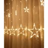 Decoração Natal Cascata Estrela 138 Lâmpadas Leds Amarelo 3m - 5