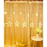 Decoração Natal Cascata Estrela 138 Lâmpadas Leds Amarelo 3m - 6