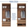 Guarda-Roupa Modulado de Canto 11 Portas 8 Peças Hera CabeCasa MadeiraOriginals - 13