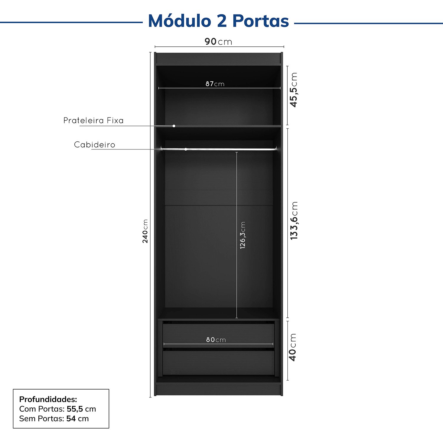 Guarda-roupa Modulado de Canto 11 Portas 8 Peças Hera Cabecasa Madeiramadeira - 12