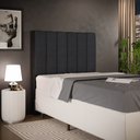 Ver imagem 1 de Cabeceira Cama Box Painel Solteiro 100 cm Dália W01 Poliéster Preto - Lyam Decor