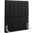 Ver imagem 2 de Cabeceira Cama Box Painel Solteiro 100 cm Dália W01 Poliéster Preto - Lyam Decor