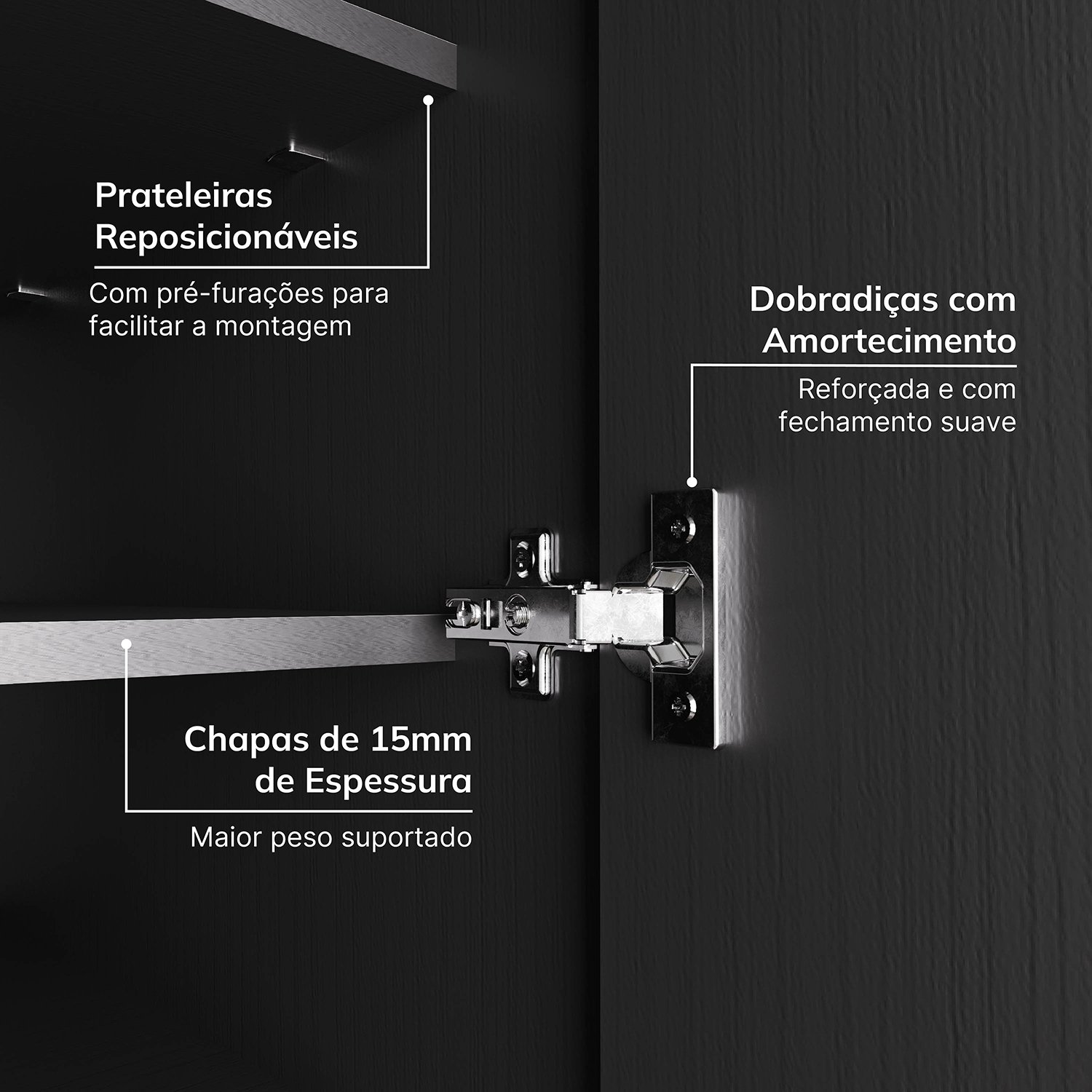 Guarda-roupa Modulado de Canto 11 Portas 8 Peças Hera Cabecasa Madeiramadeira - 7