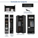 Ver imagem 4 de Guarda-Roupa Planejado de Canto 11 Portas 8 Peças Hera CabeCasa MadeiraOriginals Preto/Cinza