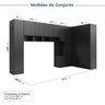 Guarda-Roupa Modulado de Canto 11 Portas 8 Peças Hera CabeCasa MadeiraOriginals - 3