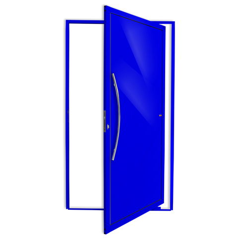 Porta Pivotante Alumínio Lambril Savana c/Puxador e.Azul 120 Brimak
