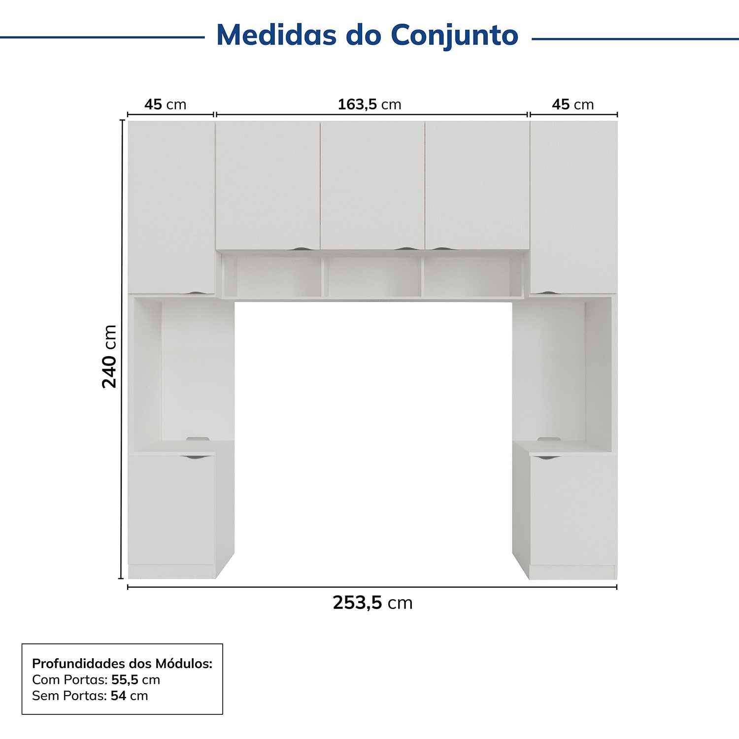 Guarda-roupa Modulado 7 Portas 4 Peças Hera Cabecasa Madeiramadeira - 3