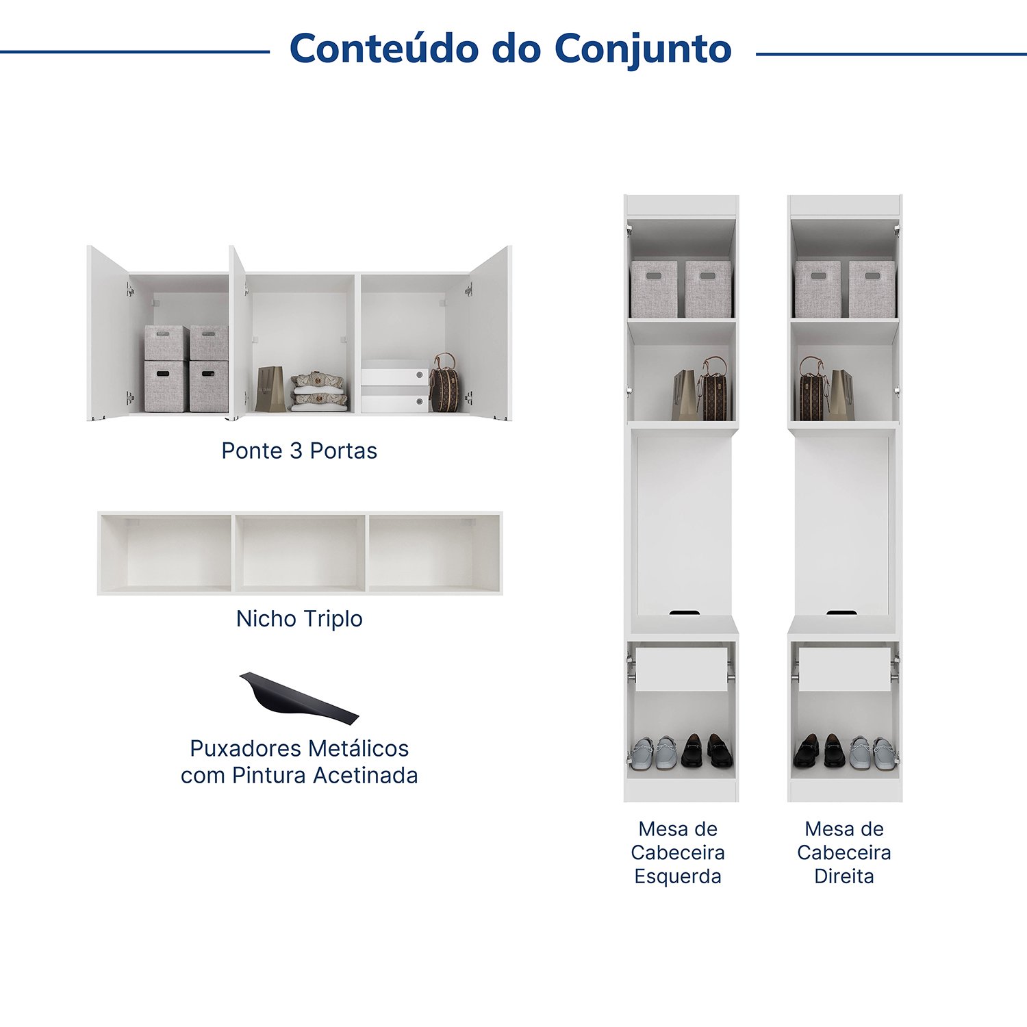 Guarda-roupa Modulado 7 Portas 4 Peças Hera Cabecasa Madeiramadeira - 4