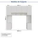 Ver imagem 3 de Guarda-Roupa Modulado 7 Portas 4 Peças Hera CabeCasa MadeiraOriginals Branco/Algodão/Cinza