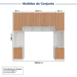 Guarda-roupa Modulado 7 Portas 4 Peças Hera CabeCasa MadeiraMadeira - 3